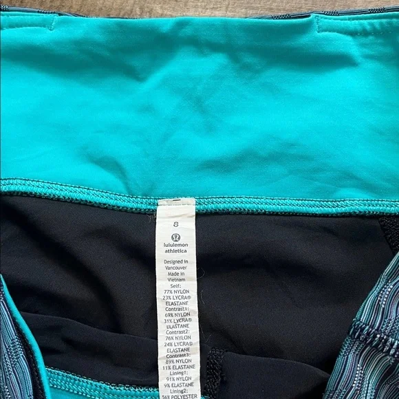 Lululemon Athletica Teal and Black Leggings - Picture 2 of 3